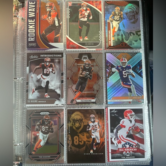 🏈 Tee Higgins National Football League NFL Sports Trading Cards Lot of 9